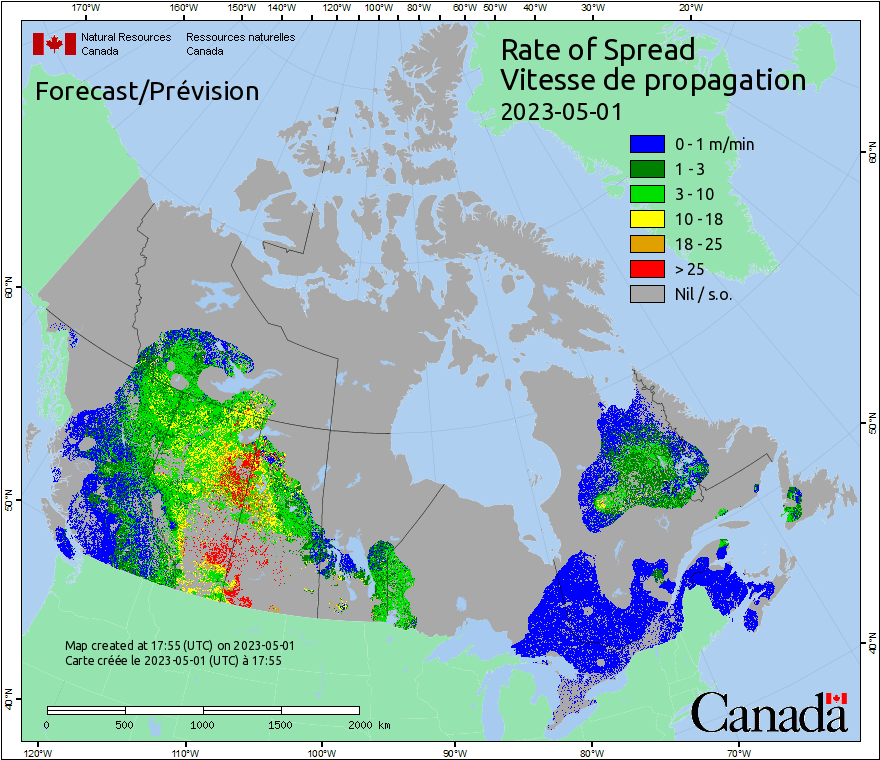 Canadian Wildfire Rate of Spread